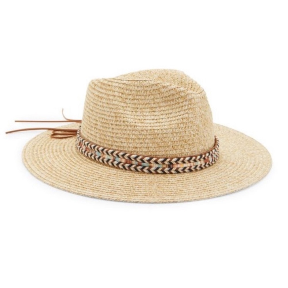 Lulla Collection Tan Straw Hat with Braided Band